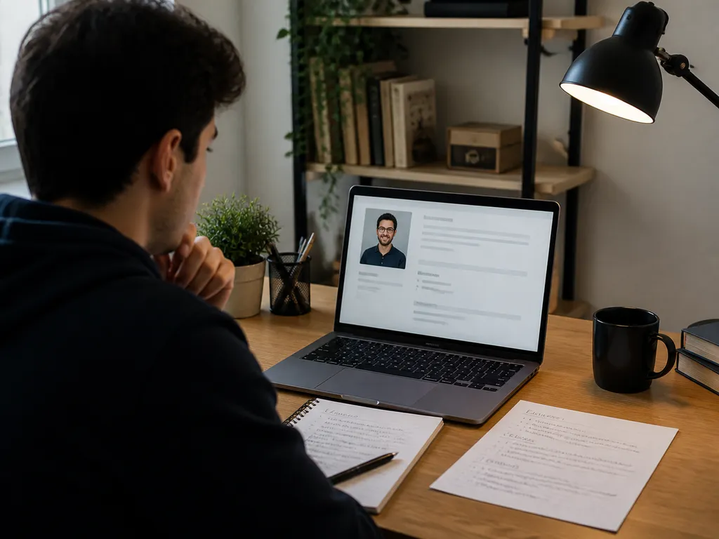 LinkedIn job search tips with a developer optimizing profile and applications